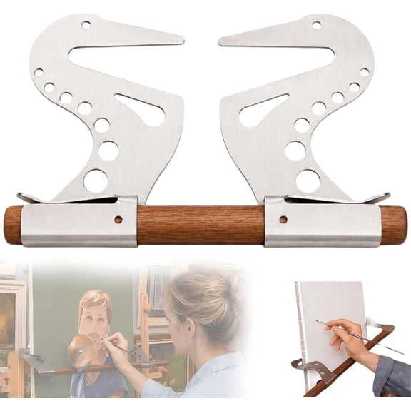 Artist Hand Support Bridge Adjustable Hand Rest, Metal Easel Hand Stabilizer, Artist Wrist Rest for Painting Drawing Detail Work Canvas Illustration1 PC