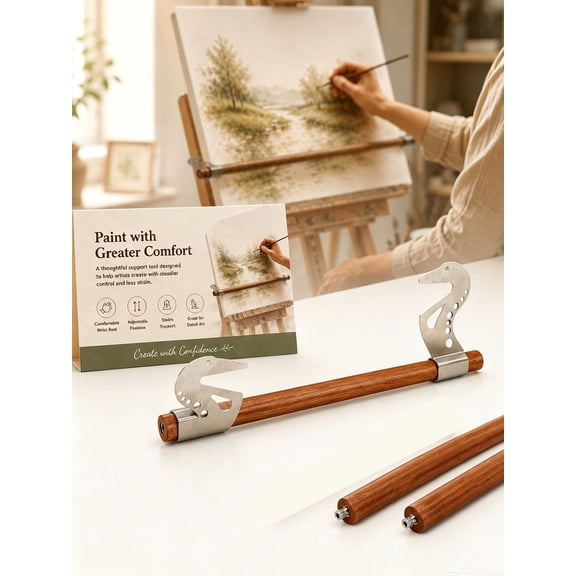 Artist Hand Support Bridge, Support Mahlstick, Adjustable Hand Rest for Painting Drawing Detail Work