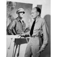 thumbnail image 1 of Artist Mcclelland Barclay With His Portrait Of General Douglas Macarthur During World War Ii. In July 1943 He Was Killed When His Ship Was Torpedoed In The Solomon Islands. He Had Gone Into The Combat, 1 of 1