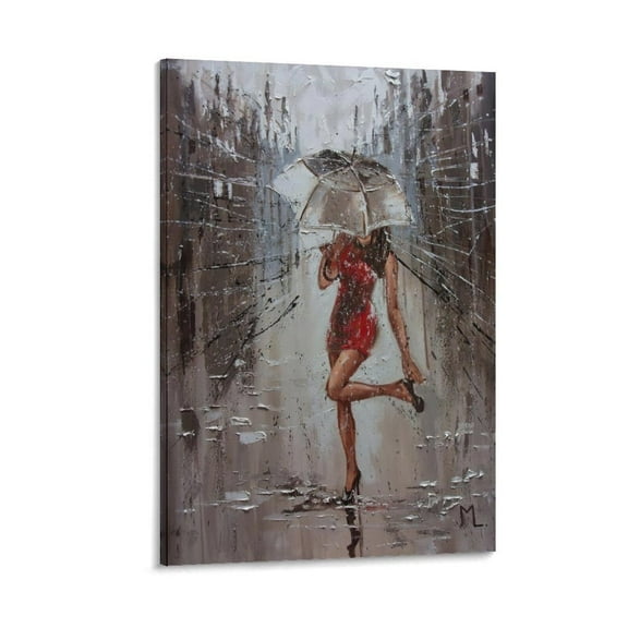 Artist Monika Luniak Poster 'RESERVED Rainy' Painting Canvas Wall Art Print For Room Aesthetic And Decor Poster For Bedroom Living Room Bathroom Kitchen Office Decor