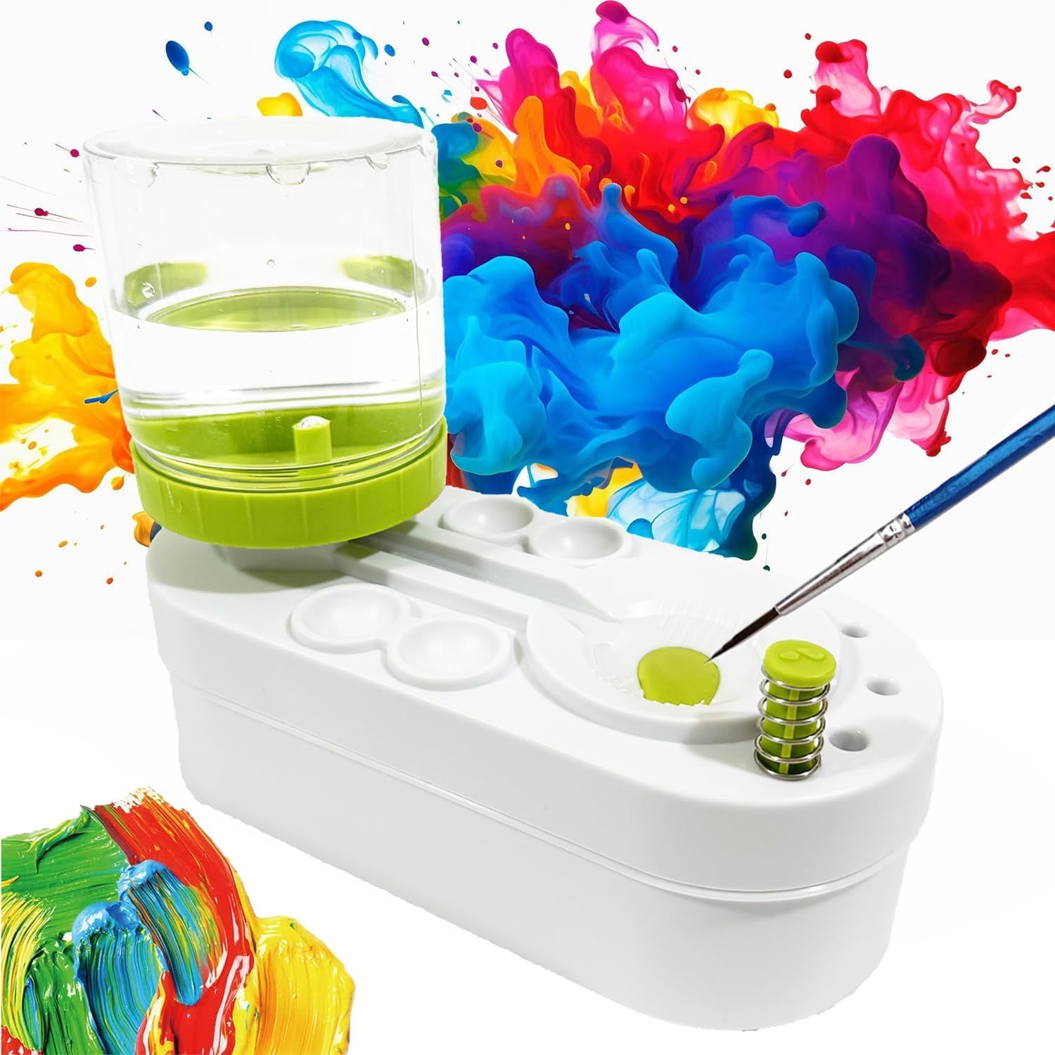 Artist Paint Brush Cleaner with Drain & Holder, Toilet-Style Rinser ...