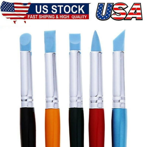 Artist Paint Brush Set-5pcs Professional Silicon Brushes Blender for Painting