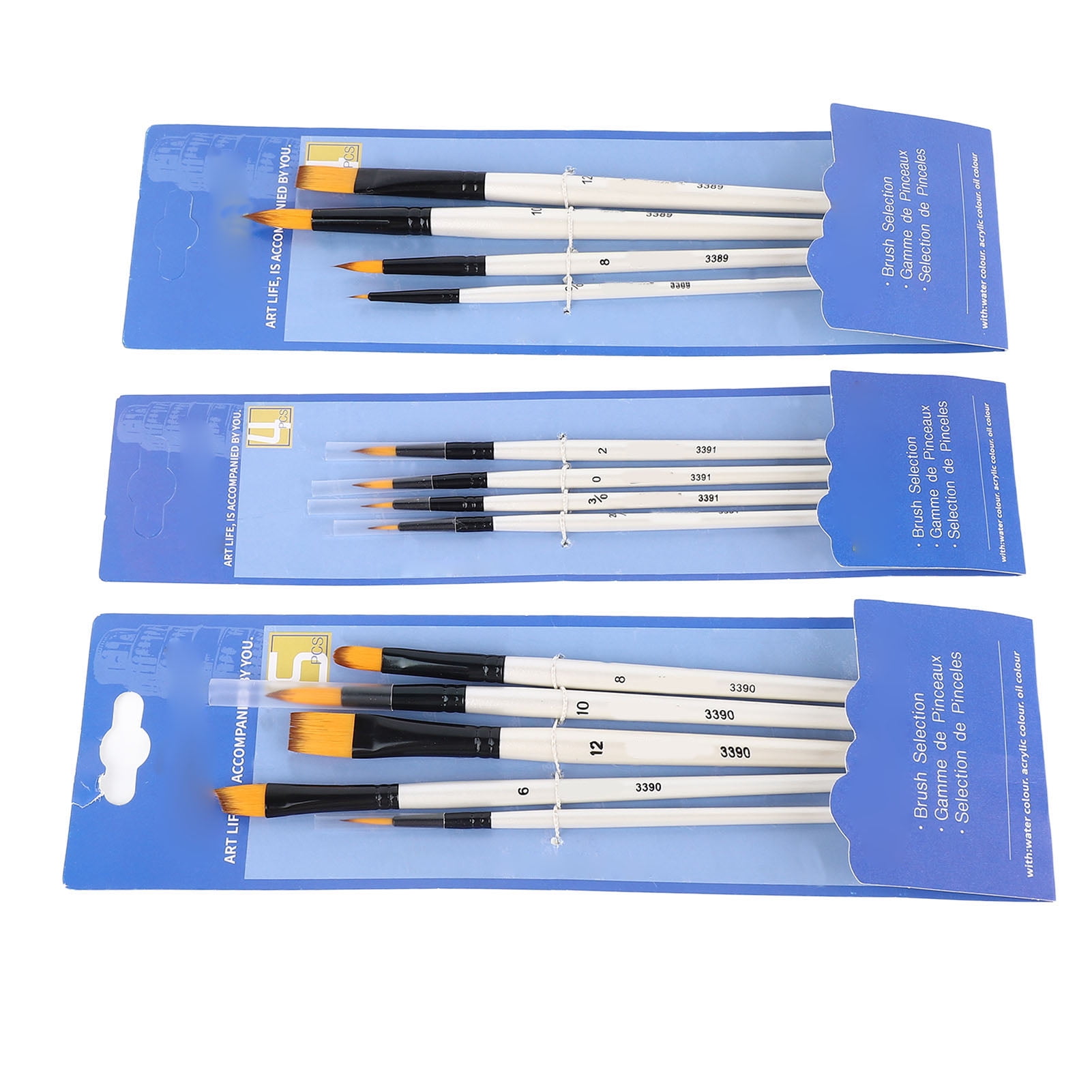 Artist Paint Brush Set, DIY Acrylic Brushes Birch Handle Aluminum Tube
