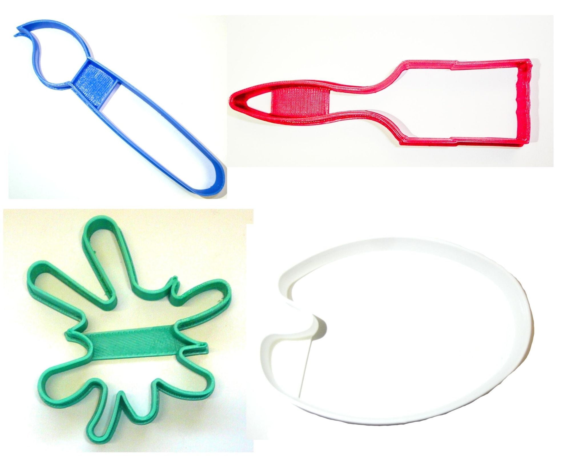 Artist Paint Brush and Palette Plastic Cookie Cutter Set
