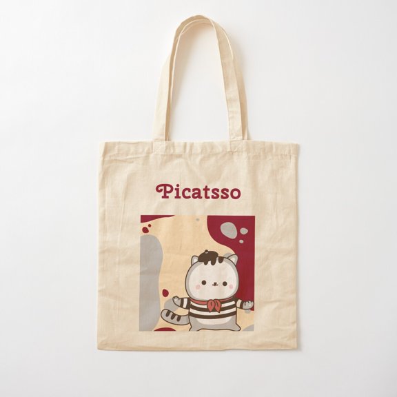 Artist Painter Cat Picatsso Cat Painting Canvas Tote Bags, Reusable Shopping Bag