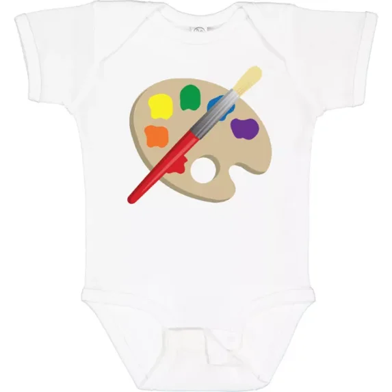 Artist Palette And Brush Baby Bodysuit Art Paintbrush Future Artistic Bodysuit Cute Baby Onesie, BABY BODYSUIT LAT 4424