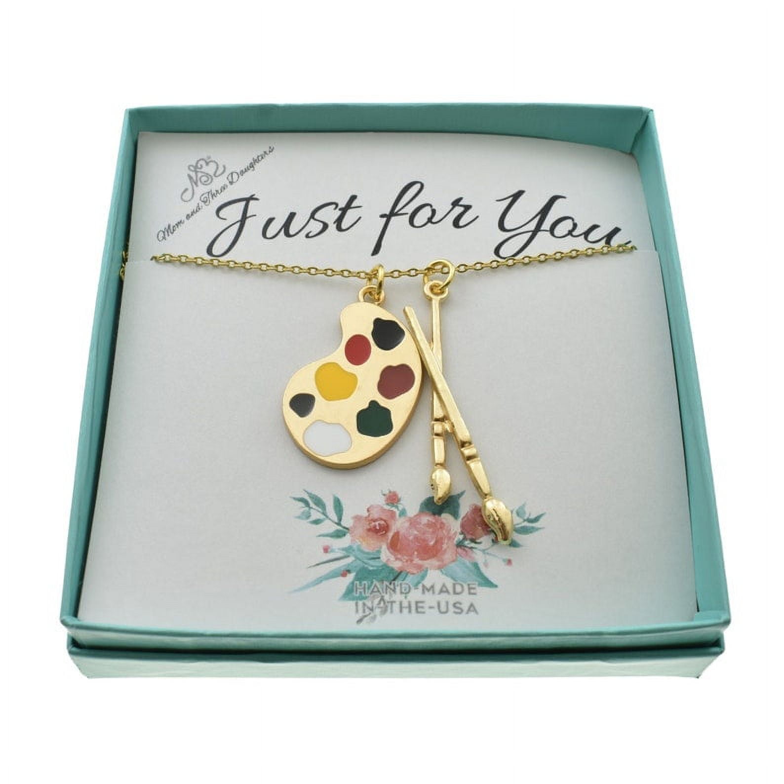 Artist Palette and Paint Brush Necklace