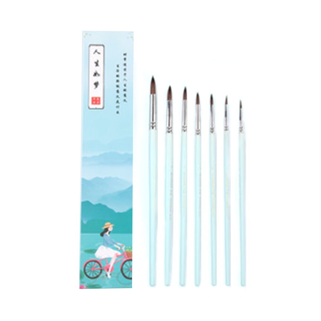Artist Pointed Paint Brushes Set Soft Anti-Shedding Wood Long Handle ...