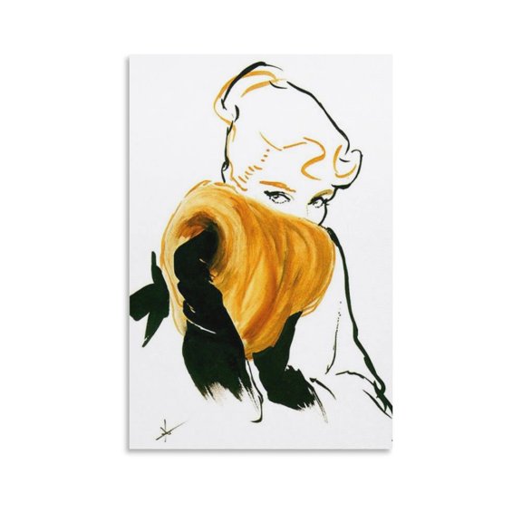 Artist René Gruau Fashion Illustrator Painting Canvas Wall Art Prints Poster Gifts Photo Picture Painting Posters Room Decor Home Decorative 12x18inch(30x45cm)