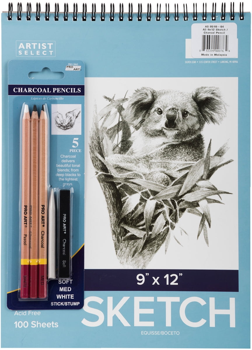 XXL Drawing Set - Sketching and Charcoal Pencils. 100 Page Drawing Pad –  Norberg and Linden