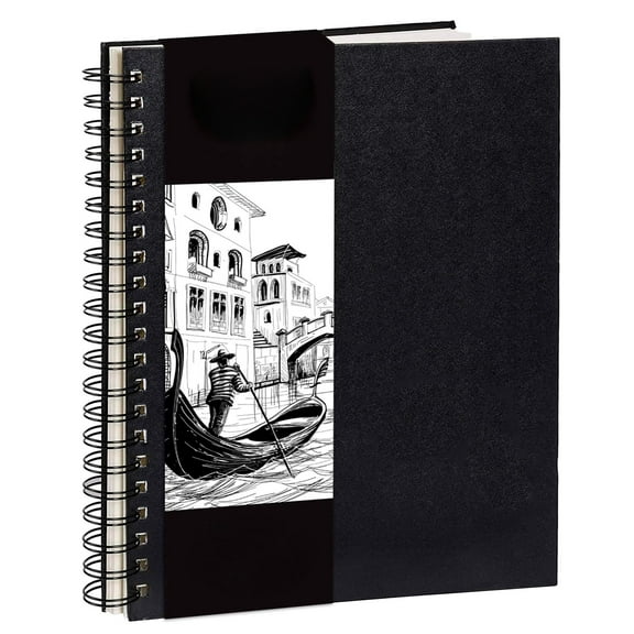 Artist Sketchbook Hardcover, 8.25x11.4 Inch Large Spiral Sketch Book, 40 Sheets 200GSM Very Thick Paper, No Bleed Through, For Drawing, Mixed Media, Charcoal, Colored Pencils, Watercolors, Artists