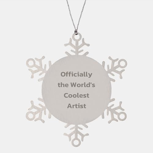 Artist Snowflake Ornaments Officially The World's Coolest Artist Unique Christmas Unique Gifts from Friends to Family