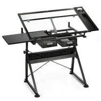 Artist Table by Artist's Loft - Glass-Top Table for Drafting - Drawing - Sketching - Painting - and Arts & Crafts - 1 Pack