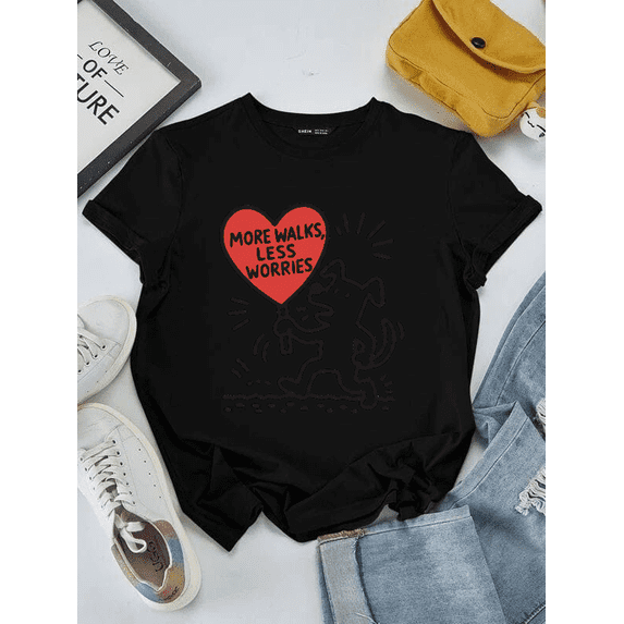 Artist Tribute Keith Haring Dog Pop Art Funny Humor Graphic Art Unisex T-Shirt V16477 ,up to size 5XL