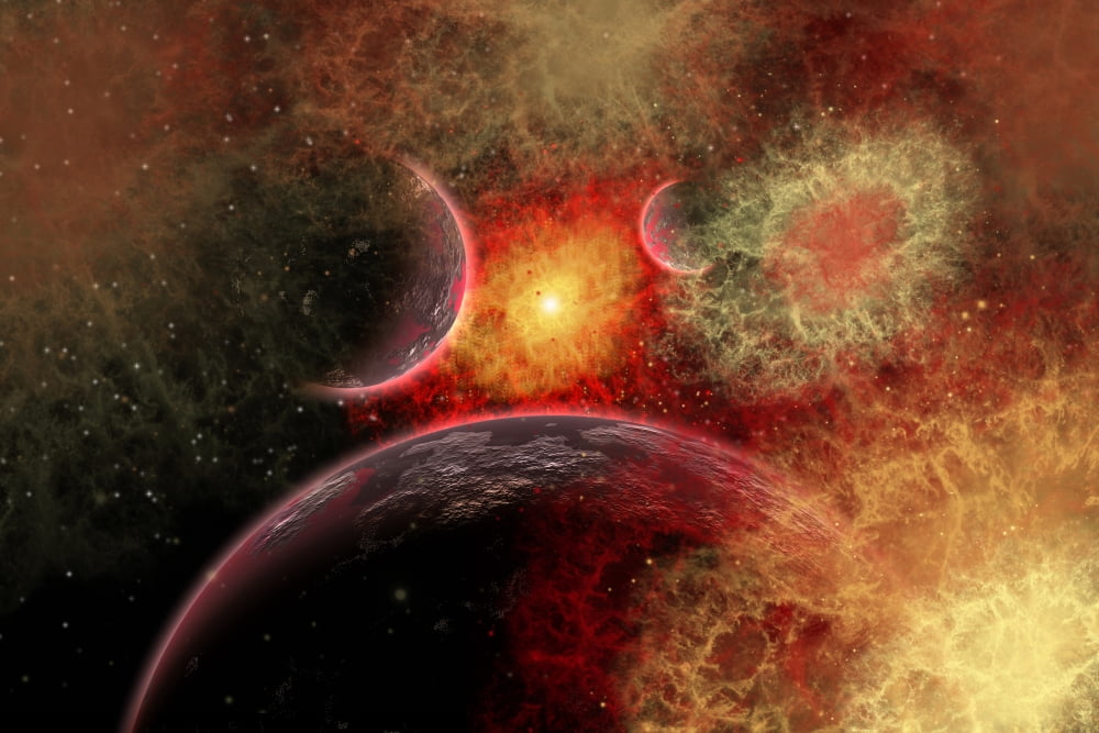 Artist concept illustrating the stellar explosion of a supernova Canvas Art - Mark StevensonStocktrek Images (35 x 24)