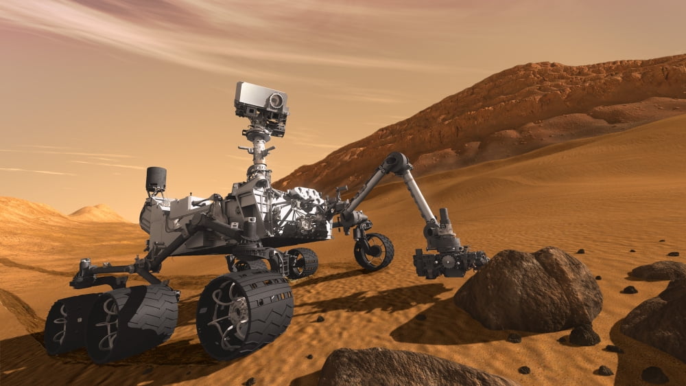 Artist concept of NASAs Mars Science Laboratory Curiosity rover Canvas Art - Stocktrek Images (38 x 22)