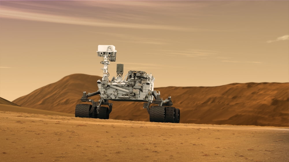 Artist concept of NASAs Mars Science Laboratory Curiosity rover Canvas Art - Stocktrek Images (38 x 22)