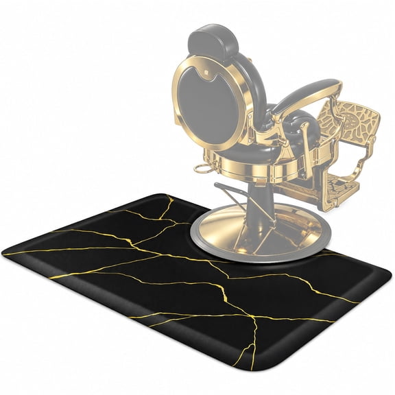 Artist hand 3ft x 4ft 1/2"Thick Anti-Fatigue Barber Chair Floor Standing Mats Salon Stylist Pads Non-Slip,Rectangular(Black Gold)