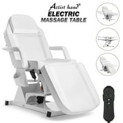 Artist hand Electrical Facial Bed Adjustable Massage Table 3 Motor Beauty Bed Medical Tattoo Chair w/Remote Control White