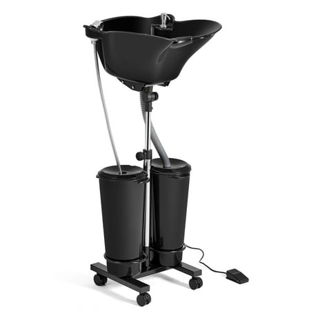 Artist hand Portable Shampoo Bowl Barber Salon Hair Washing Station w/Electric Pump,2 10L Buckets,2 Spray Heads,Drain Hose