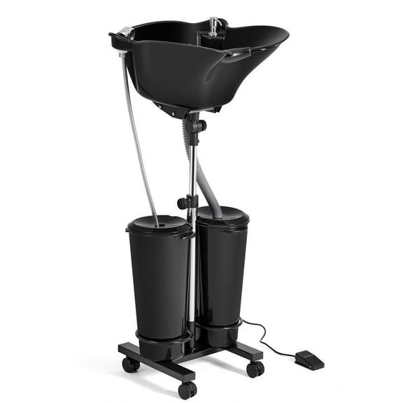 Artist hand Portable Shampoo Bowl Barber Salon Hair Washing Station w/Electric Pump,2 10L Buckets,2 Spray Heads,Drain Hose