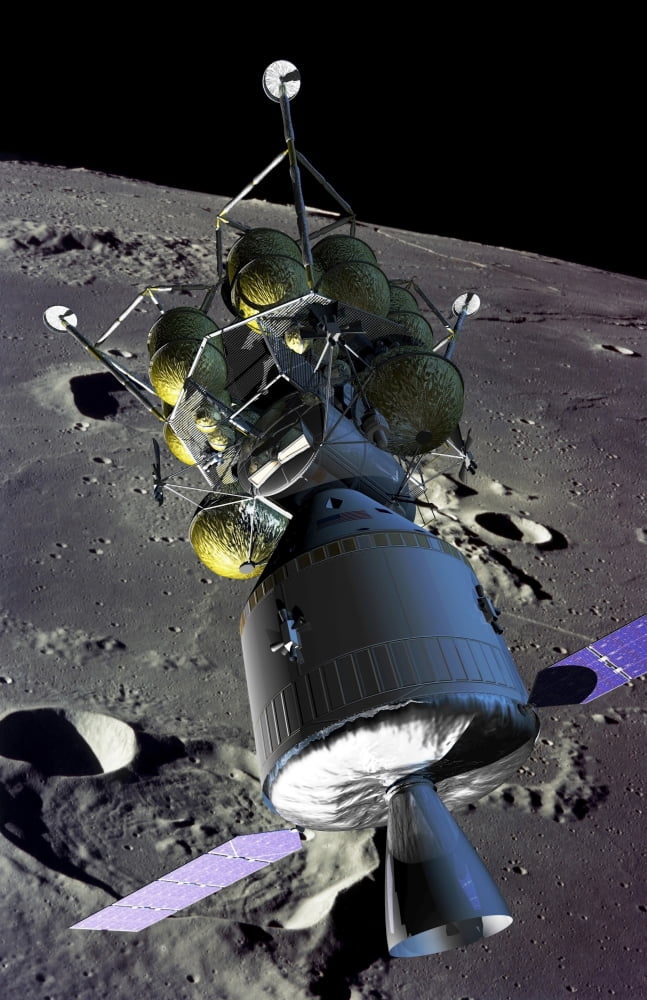 Artist rendition of a new spaceship to the moon Canvas Art - Stocktrek Images (22 x 34)