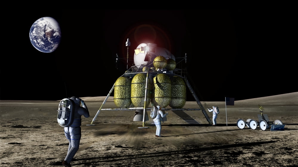 Artist rendition of a new spaceship to the moon Canvas Art - Stocktrek Images (37 x 21)