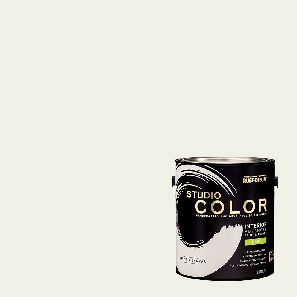 Artist's Canvas, Rust-Oleum Studio Color Interior Paint + Primer, Flat Finish, Gallon