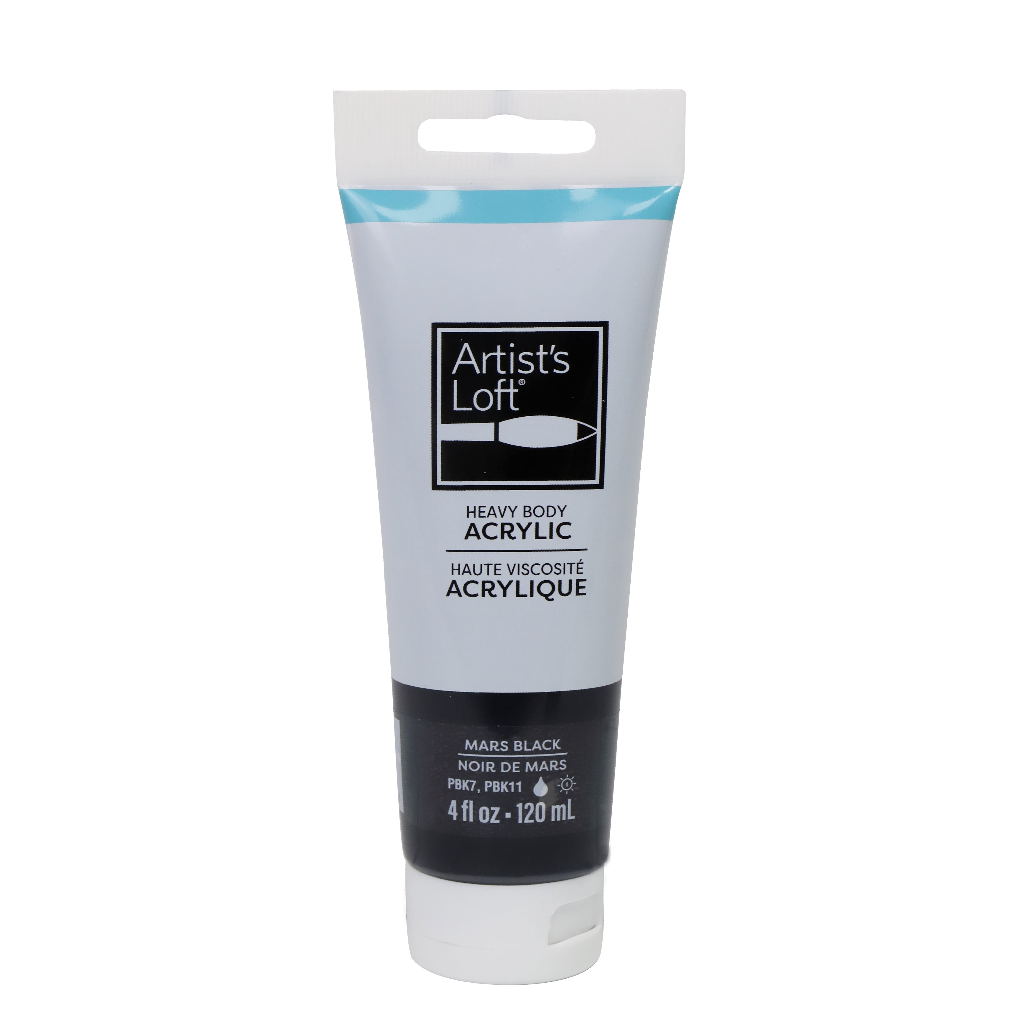 Artist's Loft Heavy Body Acrylic Paint, Extra-High Viscosity High-Gloss Academic Level 1, Black, 4 fl. oz., 12-Pack