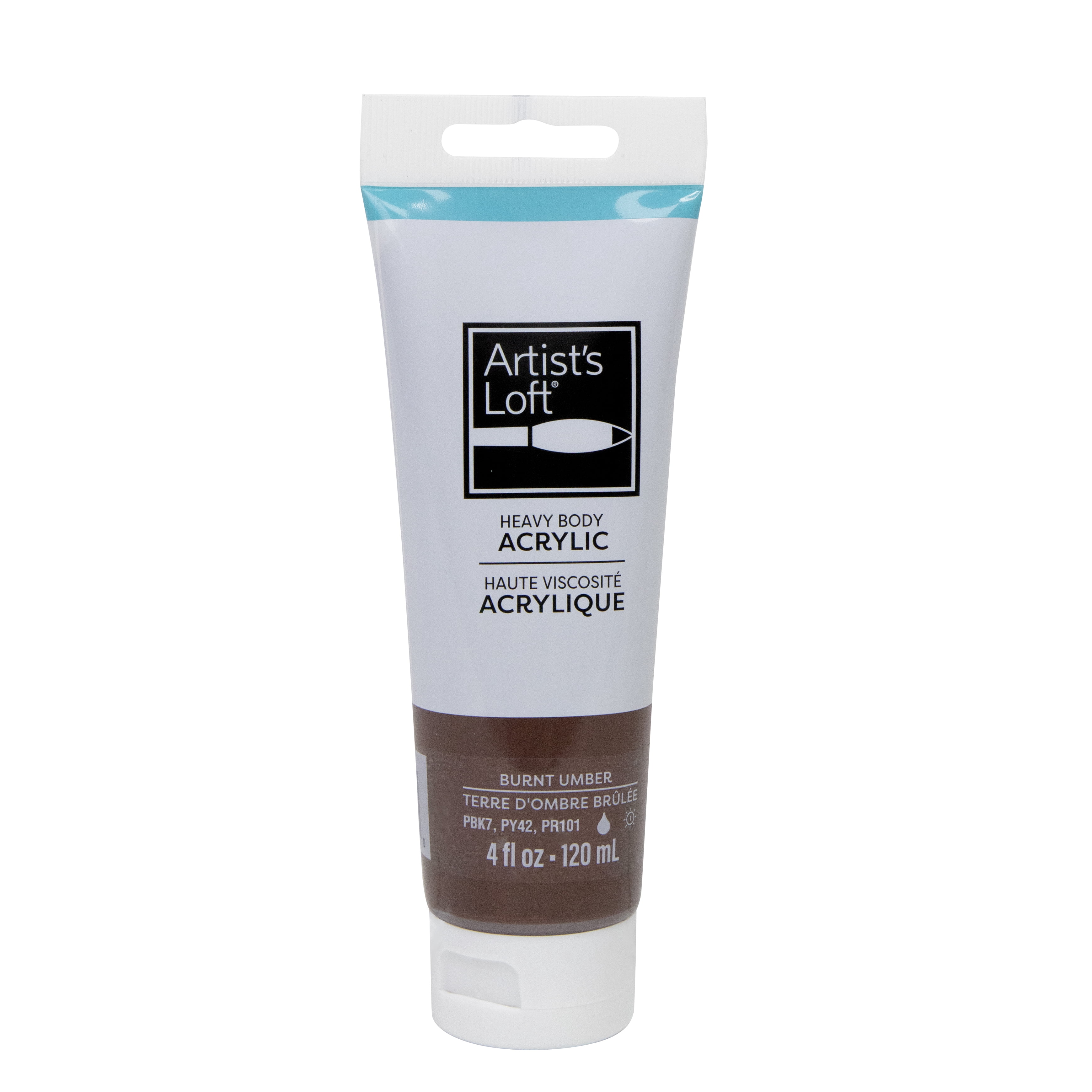 Artist's Loft Heavy Body Acrylic Paint, Extra-High Viscosity High-Gloss Academic Level 1, Brown, 4 fl. oz., 12-Pack
