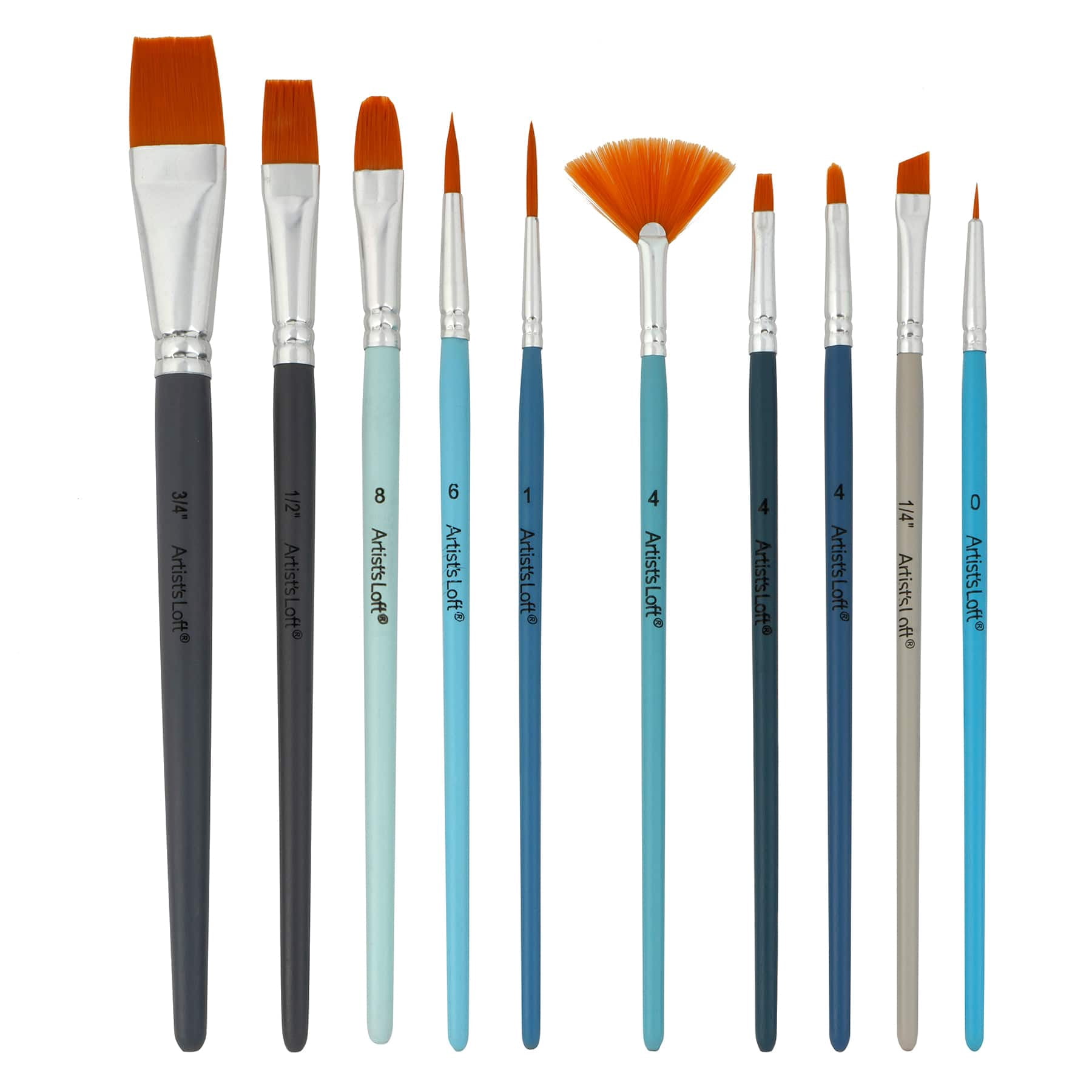 Artist's Loft Paint Brush Set, Soft Taklon Bristles, Assorted Shapes, 100-Piece