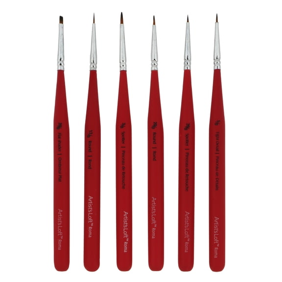 Artist's Loft Roma Taklon Soft Touch 6 Piece Multi Media Brush Set, 6 Pack