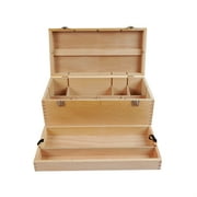Artists Loft Solid Beechwood Art Supply Storage Box - Adjustable Organizer with Removable Tray - Natural - 16 x 7.8 - 1-Pack