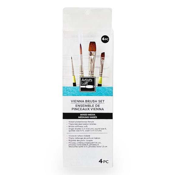 Artist's Loft Vienna 4-Piece Mixed Media Brush Set No.1, 6 Pack