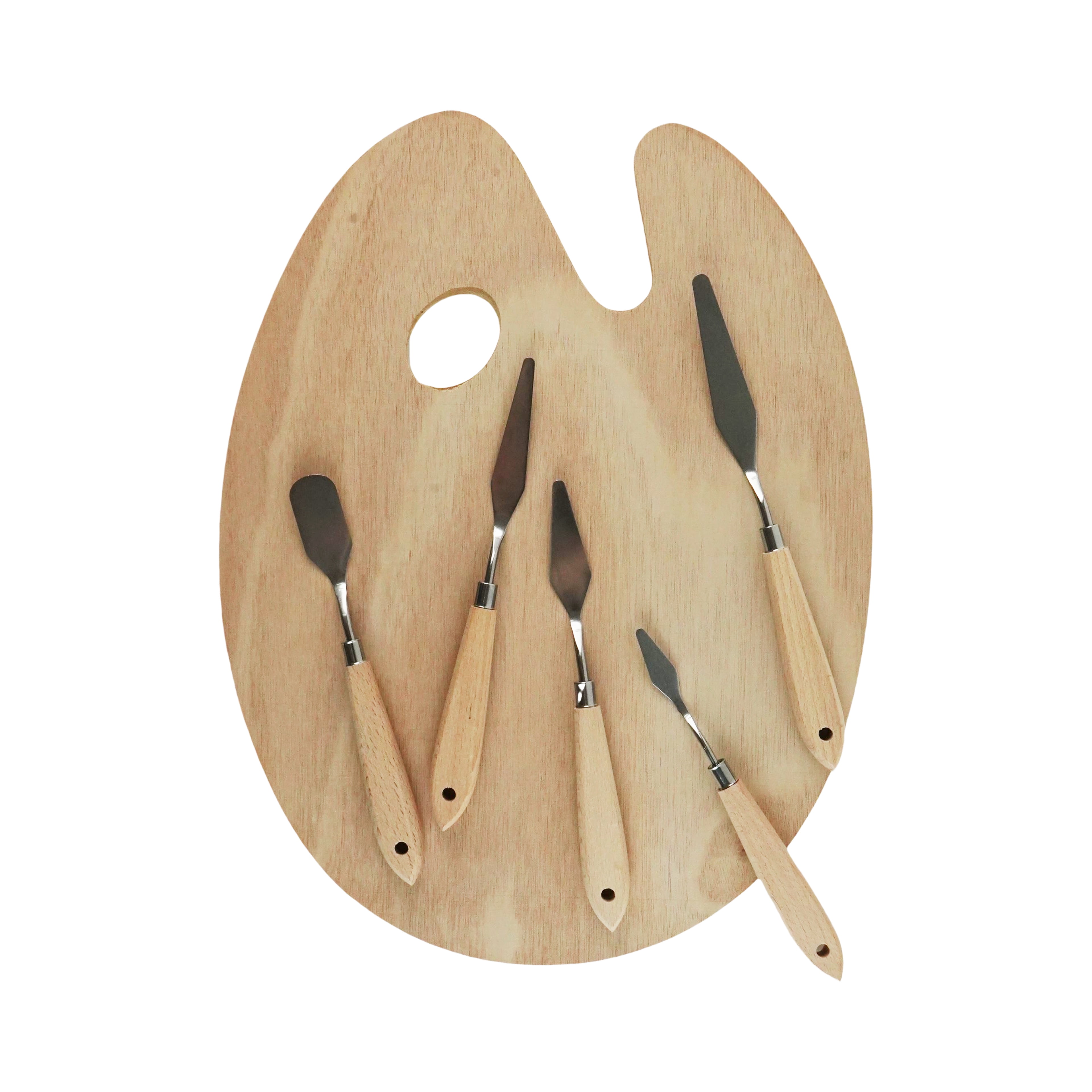 Artist's Loft Wood Paint Palette & Knife Set, 6 Pack