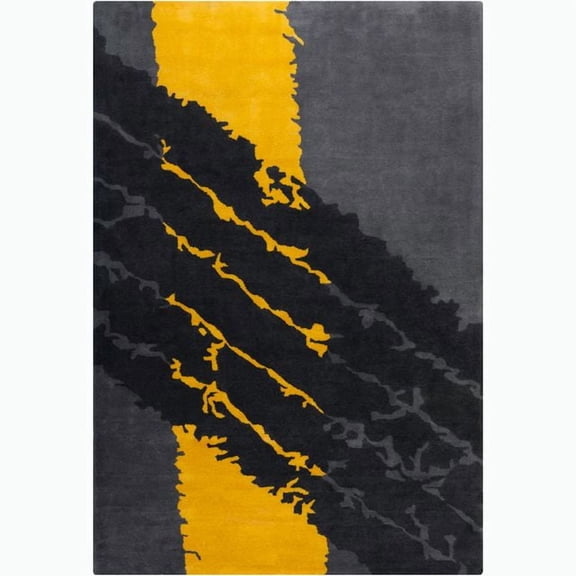 Artist's Loom Hand-tufted Contemporary Geometric Grey Wool Rug (5'x7'6")