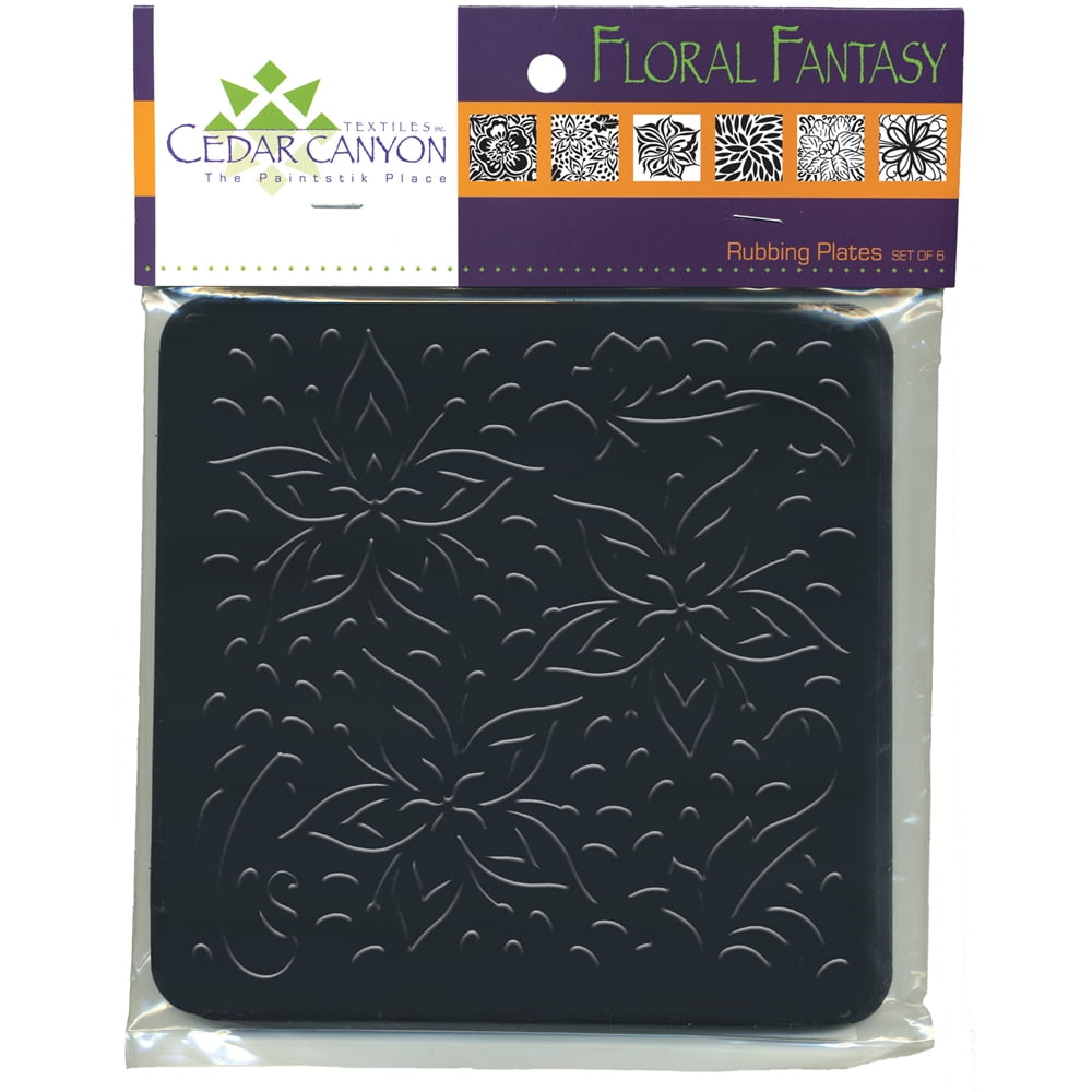 Artist's Paintstiks Rubbing Plates 7.125"X7.125" 6/PkgFloral Fantasy, Pk 1