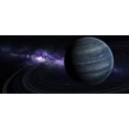 thumbnail image 1 of Artist's concept of a blue ringed gas giant in front of a galaxy Poster Print (42 x 19), 1 of 1