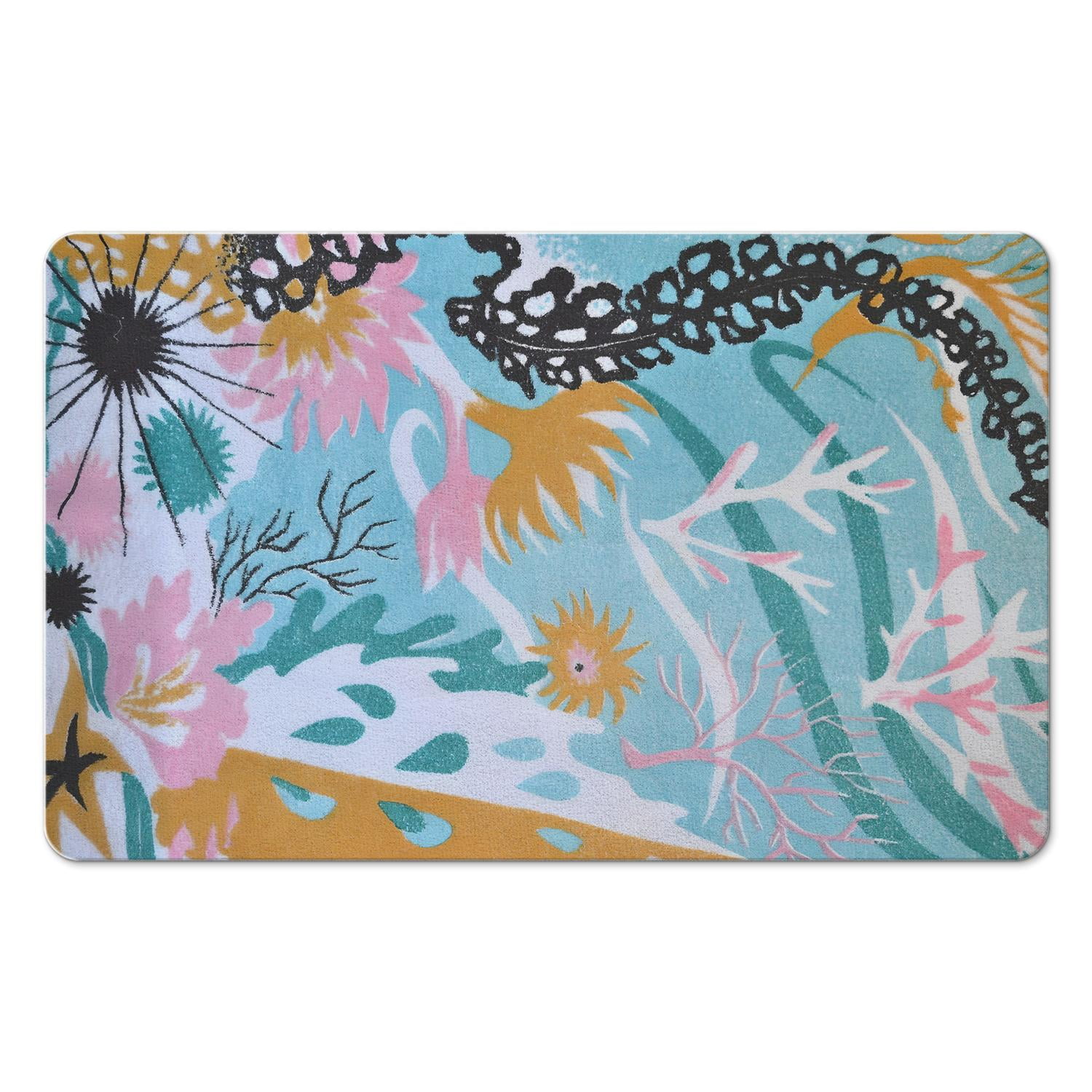 Artistic 20x32 inch Pink Boho Bath Rugs for Bathroom - Washable, Non ...