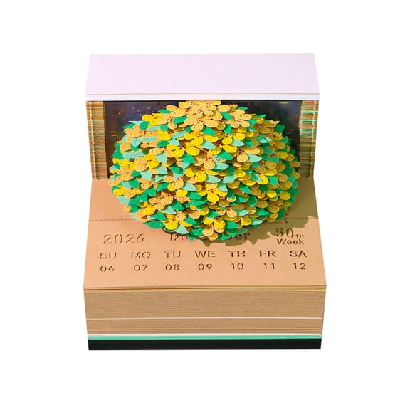 Artistic 3D Paper Creation Calendar With Removable Pages For Desk Organization