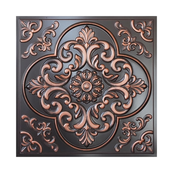 Artistic 3D ceiling tile Decorative 3D panels for Cafes and Bars PL88 Traditional copper 10Pcs/pack