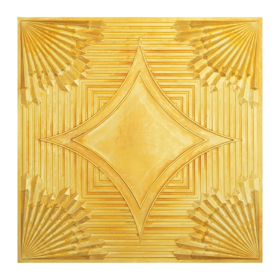 Artistic 3D ceiling tile suspended ceiling panels for Restaurant PL81 Golden 10Pcs/pack