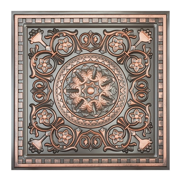Artistic 3D ceiling tile suspended ceiling panels for light luxury restaurant PL83 Traditional copper 10Pcs/pack