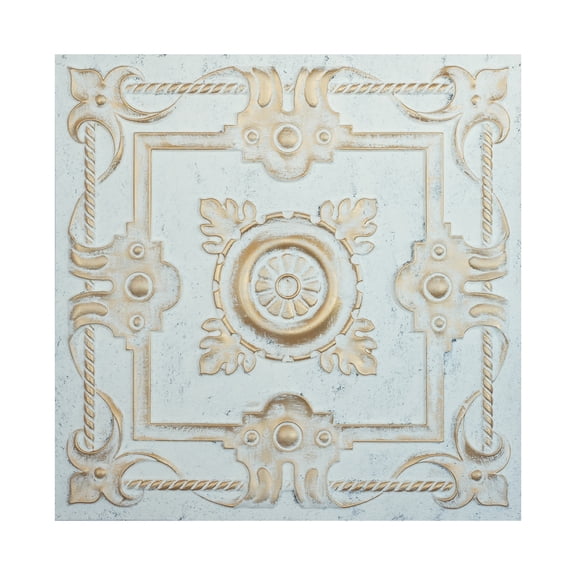 Artistic 3D ceiling tiles Interior decorative panel for Restaurant PL29 Aged white gold 10Pcs/pack