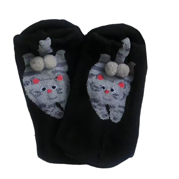 Artistic Abstract Cats Print Casual Sports Calf Socks Polyester Fabric Elastic Cuffs Ankle Socks Unisex Design