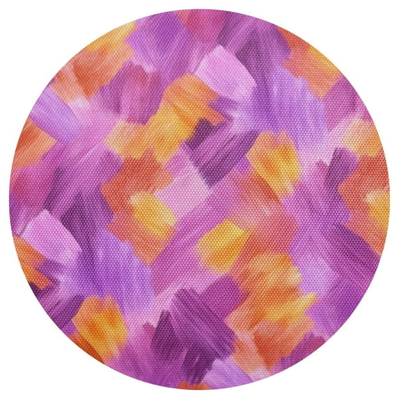 Artistic Abstract Patterns 15.4in Diameter PVC Plate Mat, Heat-Resistant and Cuttable, Kitchen Decor
