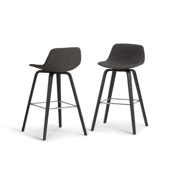 Artistic Accomplishment Mid Century Modern Counter Height Stool (Set of 2) with Solid Wood Legs, Ideal for Dining and Bar Tables