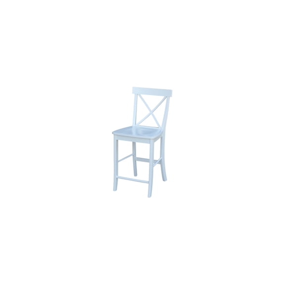 Artistic Accomplishment X-Back Counter Stool in Parawood - 24-In Seat Height, 17.71-In x 20.37-In x 39.96-In, Box Seat Frame, 225 Lbs Weight Capacity