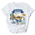 thumbnail image 1 of Artistic Alaska State Themes and Landmarks T-Shirt, Tee for History and Travel Lovers, 1 of 7