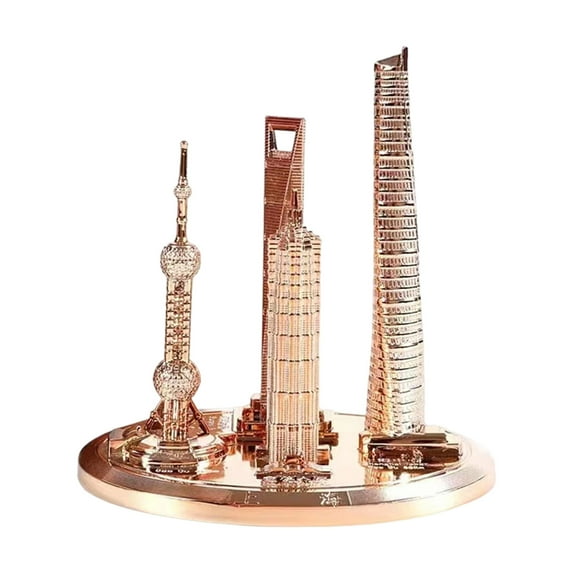 Artistic Alloys Shanghai Tower Model Orientals Pearls Architectural Replicas With Electroplated For Modern Vintages Decoration
